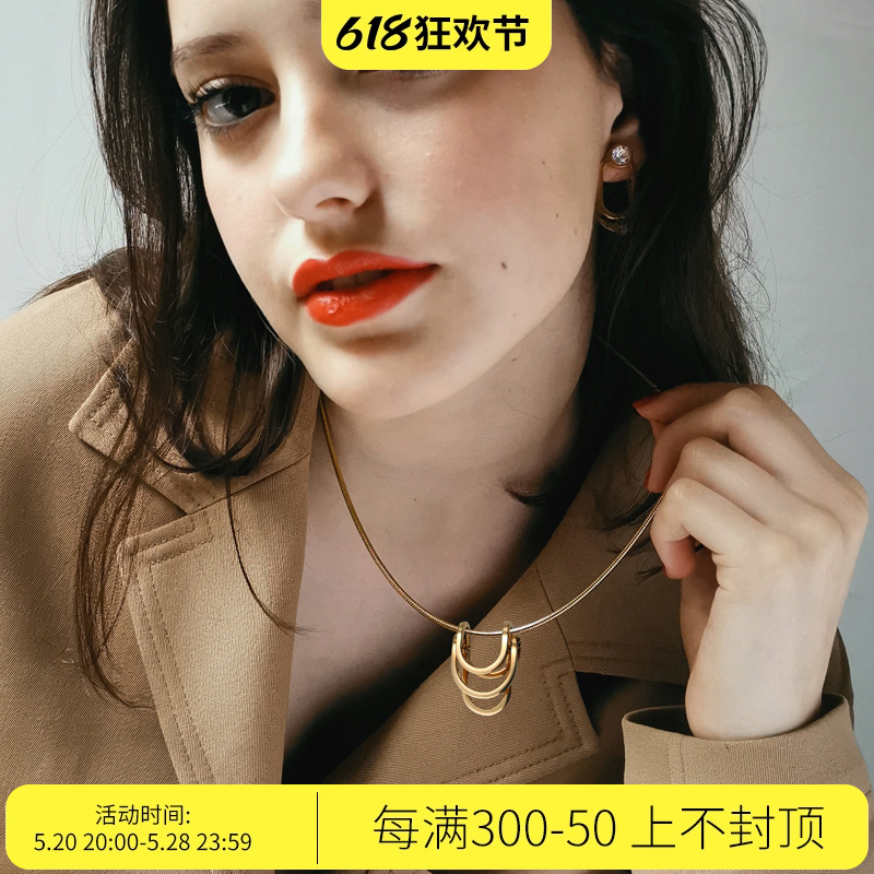 ALP JEWELRY 道PATH双层金色锁骨链项链高级感轻奢欧美时髦小众女 饰品/流行首饰/时尚饰品新 项链 原图主图