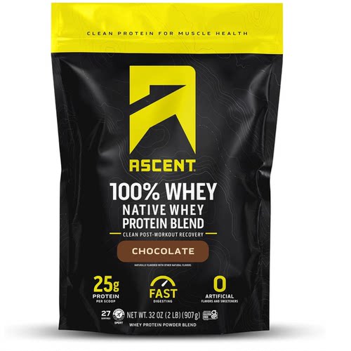 Ascent 100% Whey Protein Powder - Post Workout Whey Prot