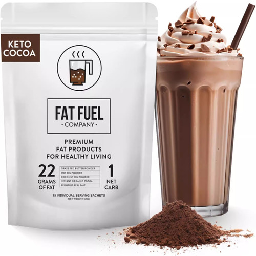 Fat Fuel Keto Cocoa 22g Premium Fats - with Grass Fed Butter