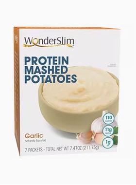 WonderSlim Instant Mashed Potatoes， Garlic， 11g Protein，