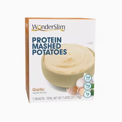WonderSlim Instant Mashed Potatoes， Garlic， 11g Protein，