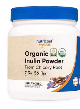 Nutricost Organic Inulin Powder 1LB (454 Grams) 7 Grams o