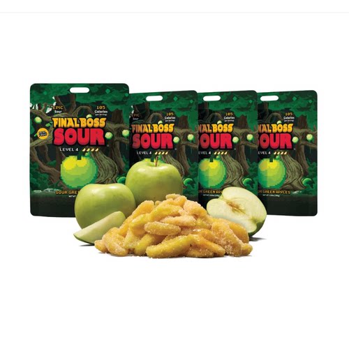 Final Boss Sour Candy | Level 4, Green Apple, 4 Packs