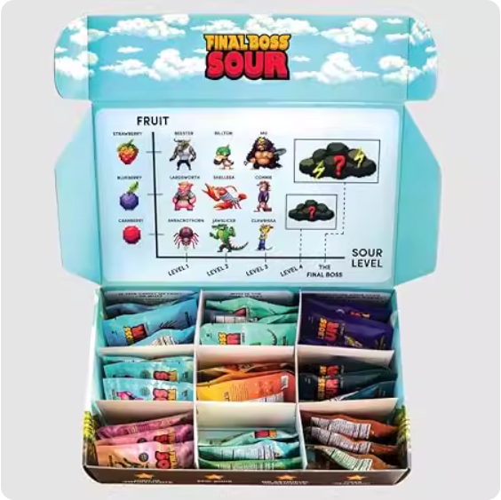 Final Boss Extremely Super Sour Candy， Natural Chewy Gumm