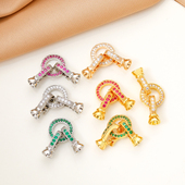 18K包金保色镶锆石圆环圆形收尾连接扣diy珍珠扣手链项链扣头配件