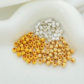 14k包金保色横切花珠保色圆珠隔珠diy手工串手链项链饰品首饰散珠