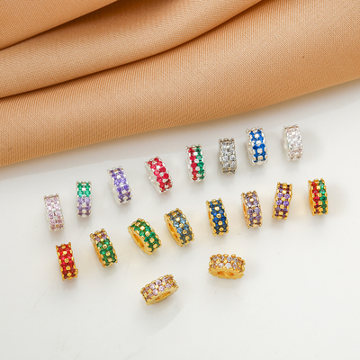 18K高保色镶双锆石隔片