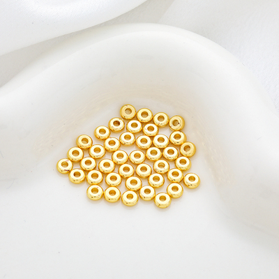 18k包金保色配件/隔片3mm/4mm隔珠diy饰品配件散珠50颗一份