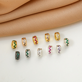 14K包金强保色镶彩锆石隔片车轮隔珠手工diy手链项链垫片饰品配件