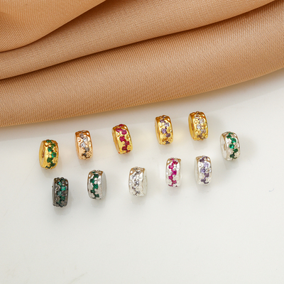 14K包金强保色镶彩锆石隔片