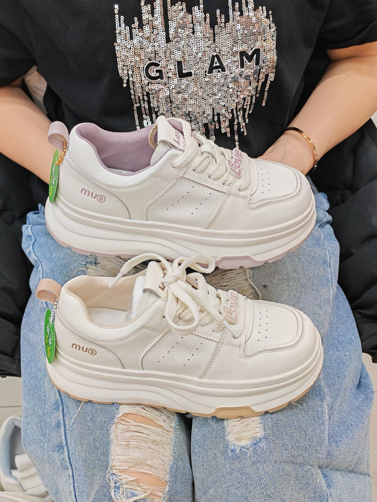 2025新款真皮厚底小白鞋女韩版增高轻便百搭休闲鞋ins潮鞋单鞋