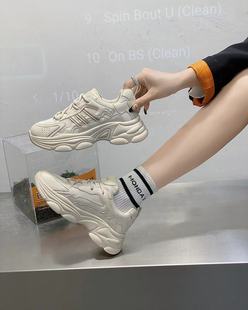 系带深口休闲鞋 欧货真皮老爹鞋 厚底圆头松糕女鞋 网面运动鞋 新 单鞋