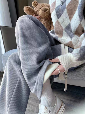 货号：851  糯米小羊绒加厚直筒裤 手感柔软舒服 百搭时尚潮流款