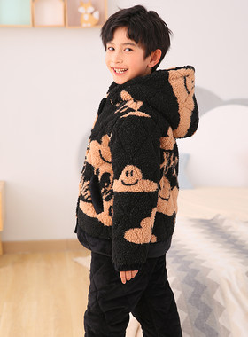 儿童珊瑚绒睡衣三昌加厚家居服