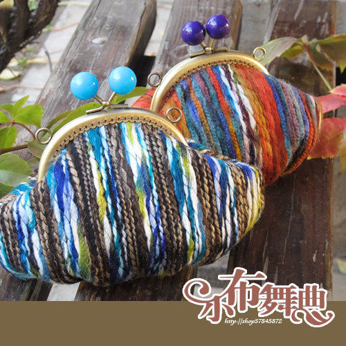 斑斓*雪花 秋冬款糖果珠头口金DIY手工材料包拼布布艺手拿包原创