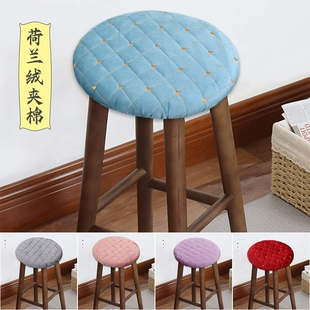 四季 加棉圆凳子套罩圆形坐垫小吃饭店椅子垫加厚圆形凳子坐垫椅套