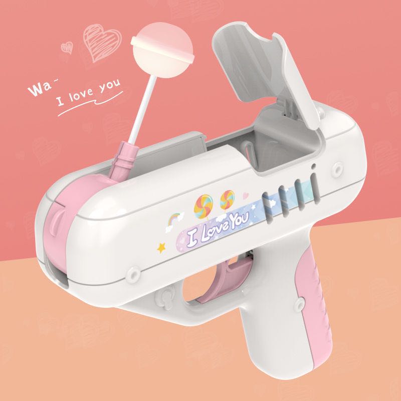 抖音同款网红粉色系棒棒糖枪玩具 男女孩糖果枪送少女心朋友礼物
