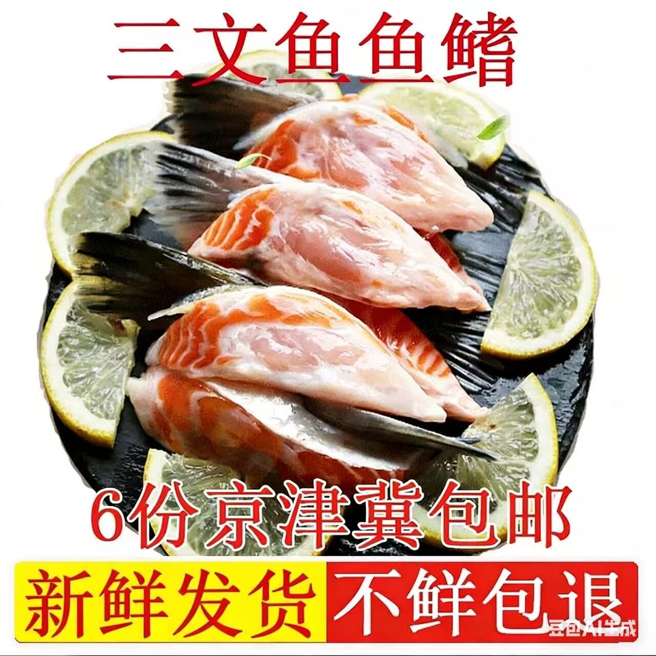 特价 新鲜三文鱼鳍肉鱼尾鱼骨腩无骨无刺边角料碎肉500g