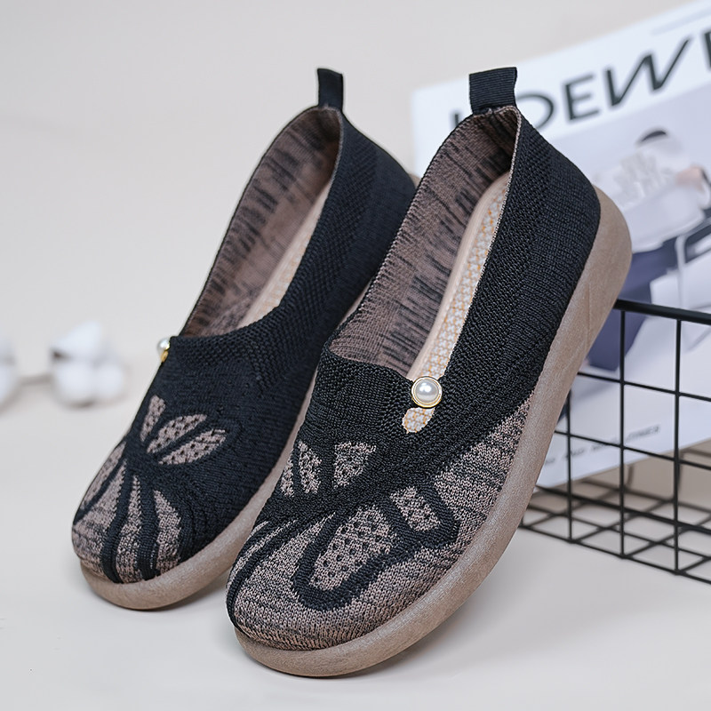 春夏老北京布鞋中老年舒适单鞋飞织软底妈妈鞋一脚蹬女轻便单鞋,女鞋,网面鞋,淘宝优惠券,粉丝福利购,淘宝优惠卷