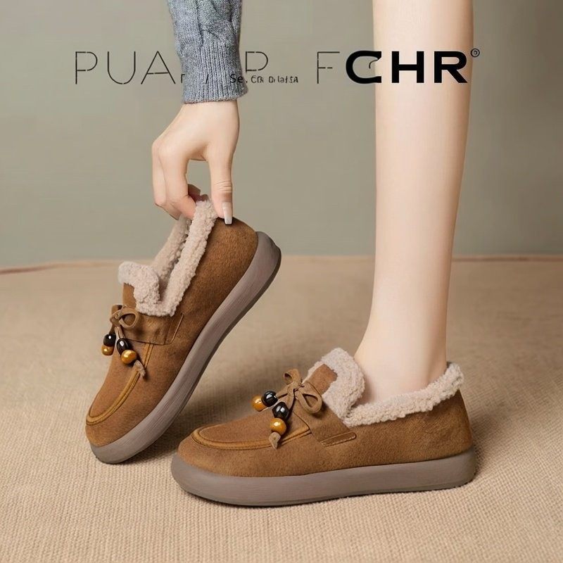 2025韩版加绒一脚蹬豆豆鞋女冬时尚百搭休闲棉鞋加厚居家勃肯鞋~,女鞋,棉鞋,淘宝优惠券,粉丝福利购,淘宝优惠卷