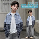 格子拼色休闲长袖 中大童洋气潮流格子衫 衬衫 新款 2026春季 儿童韩版