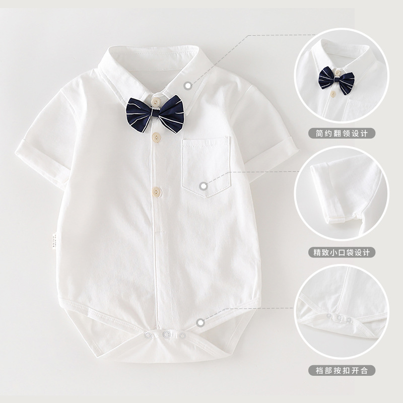 童装夏季纯棉婴儿连体衣韩版男童短袖哈衣儿童上衣宝宝三角