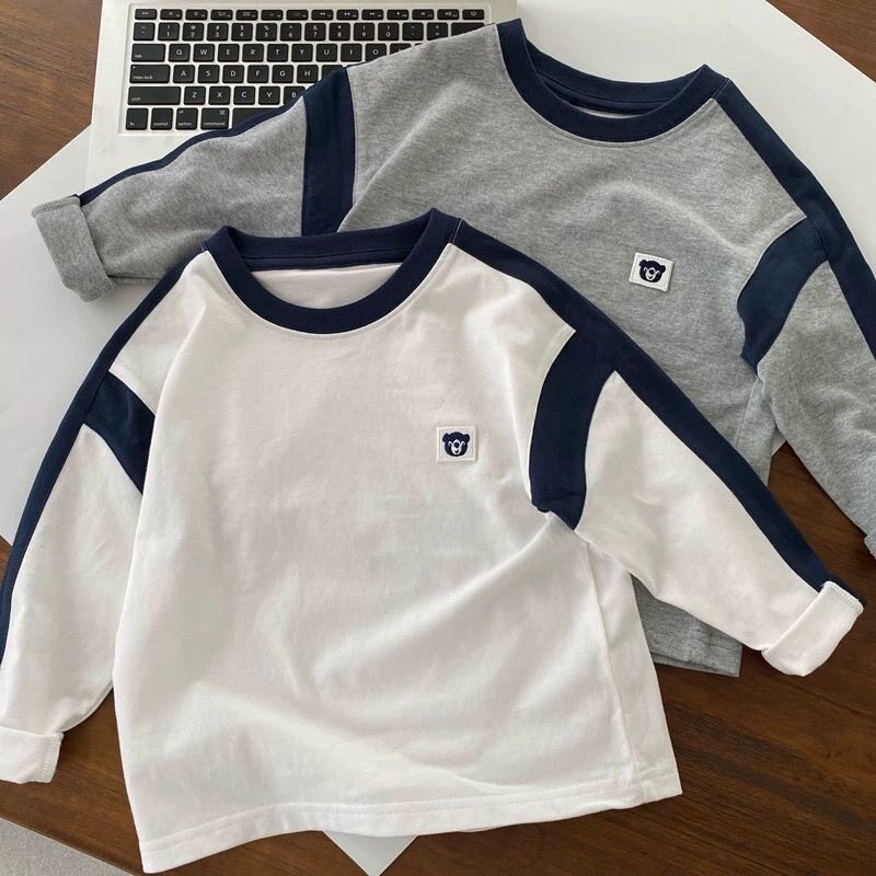 儿童2025春季新款韩版儿童圆领字母男女童长袖秋装童套底衫t上衣