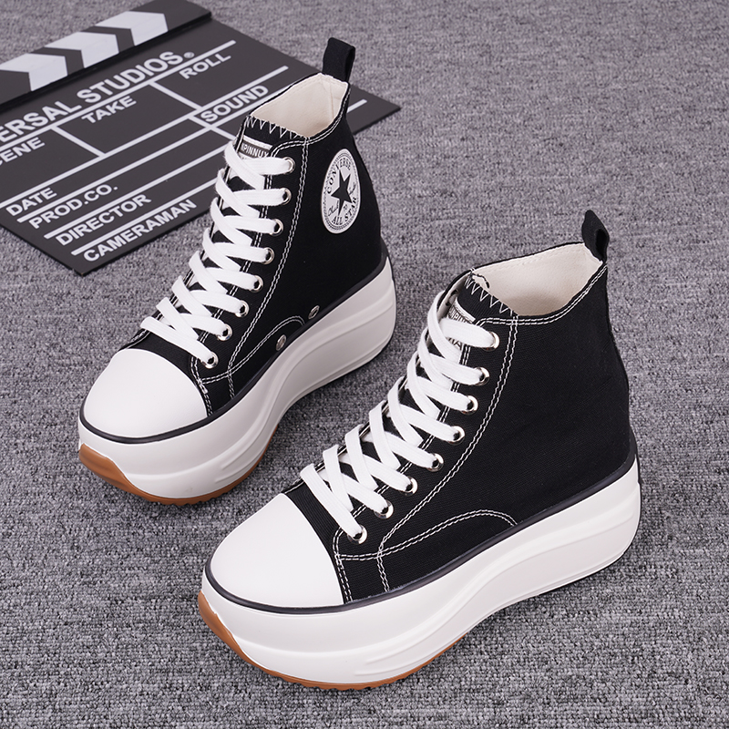 欧货高帮鞋女2025春夏爆款jw联名厚底9公分内增高女鞋肖战同款鞋