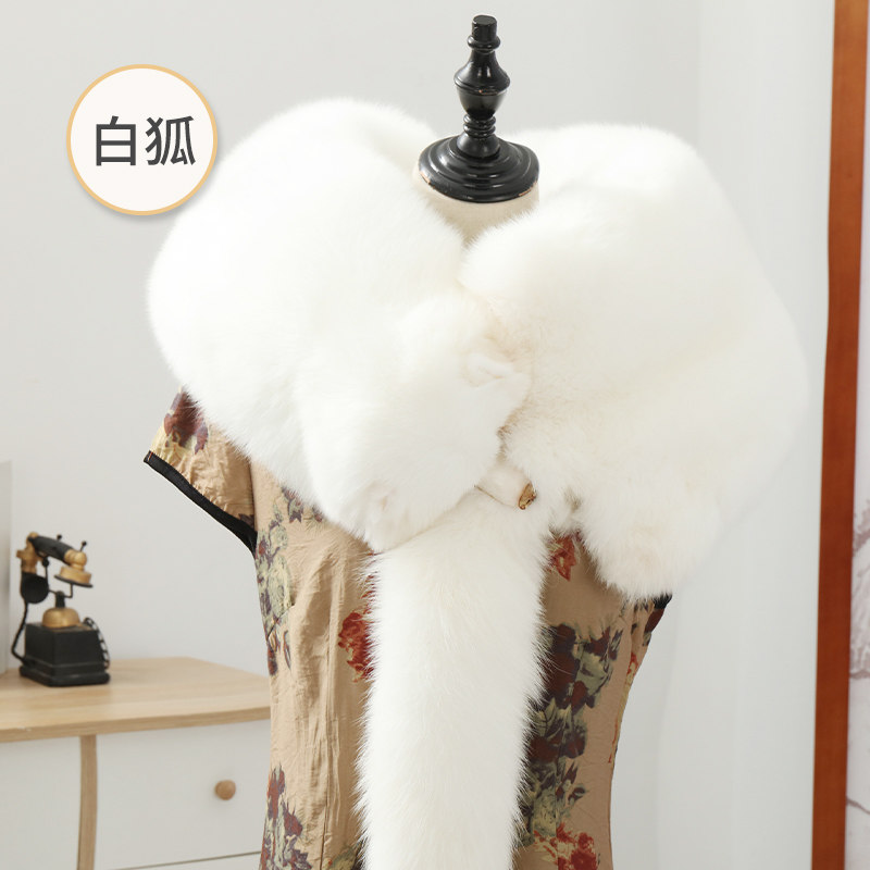 狐狸围脖整张狐狸毛皮真皮草秋冬季男女通用围巾披肩保暖护脖包邮