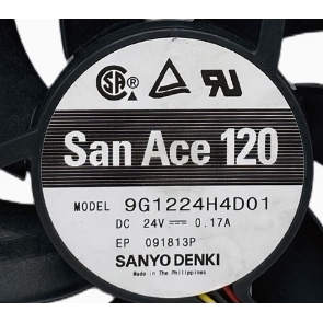 全新三洋/SanAce120 9G1224H4D01 24V 0.17A散热风扇12厘米变频器