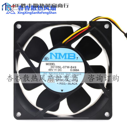 全新 日本NMB 9225 9.2CM 48V 3610NL-07W-B49双滚珠轴承散热风扇