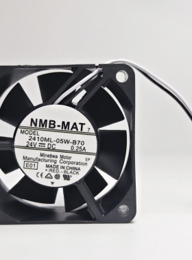 NMB全新2410ML-05W-B70 24V 0.25A 6025 6CM双滚珠静音风扇