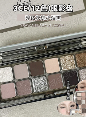 3ce眼影水泥盘12色rawneutrals十二色眼影沙丘废土风眼影棕色眼影