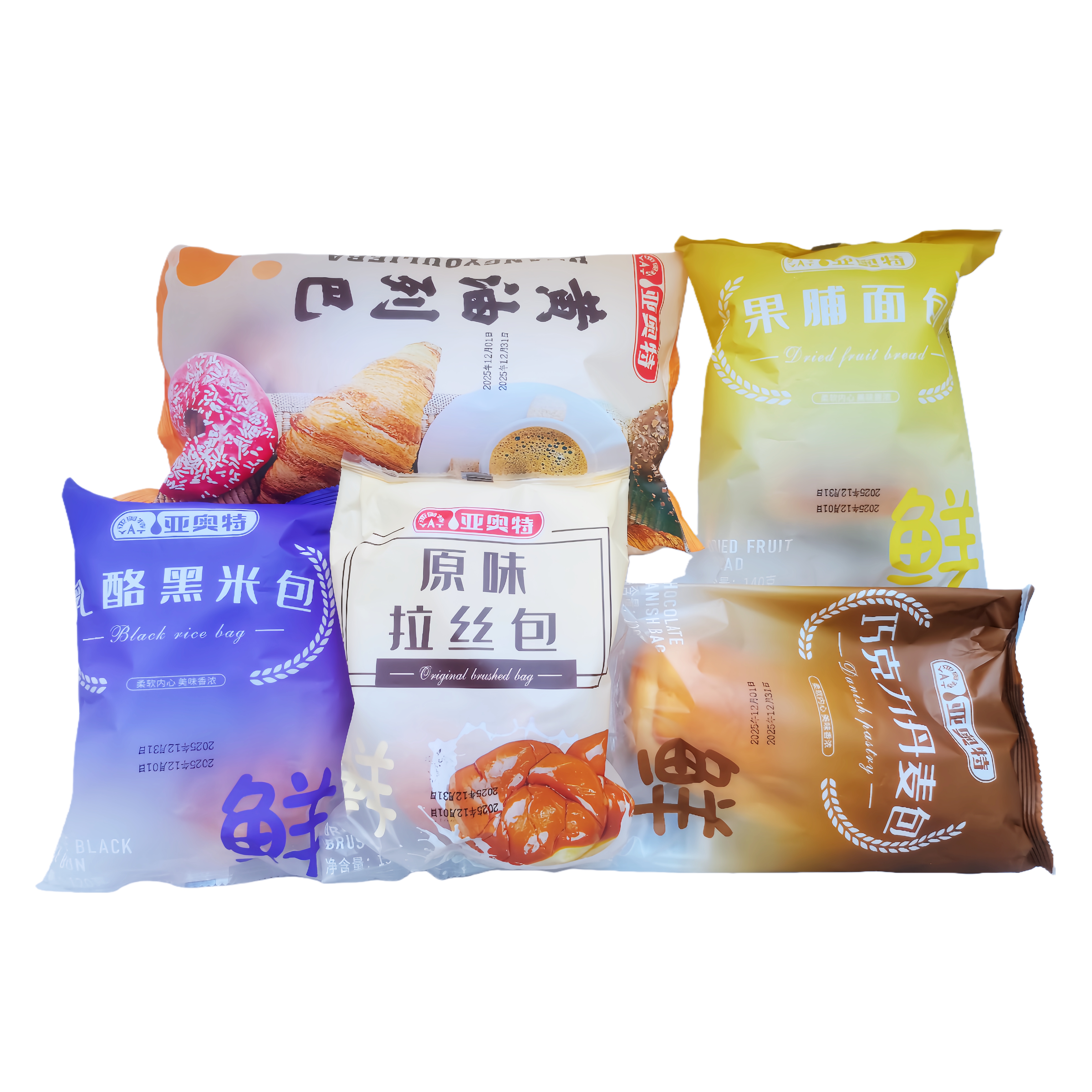 亚奥特面包5个混装（不少于3种）