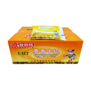 亚奥特麦香牛奶12袋*195g箱装常温保质30天山东泰安特产童年记忆