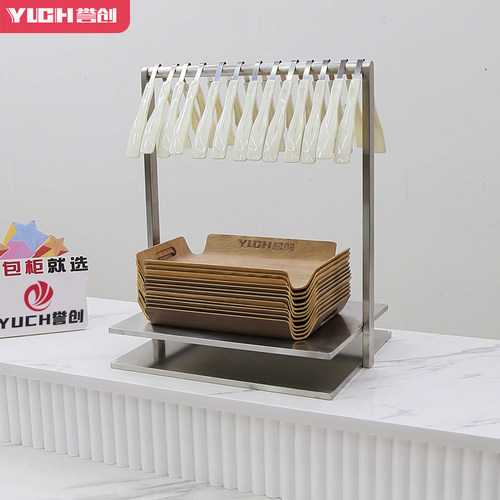 小型餐盘柜面包架面包展示柜架子挂架餐盘架盘叉柜自选盘展示柜