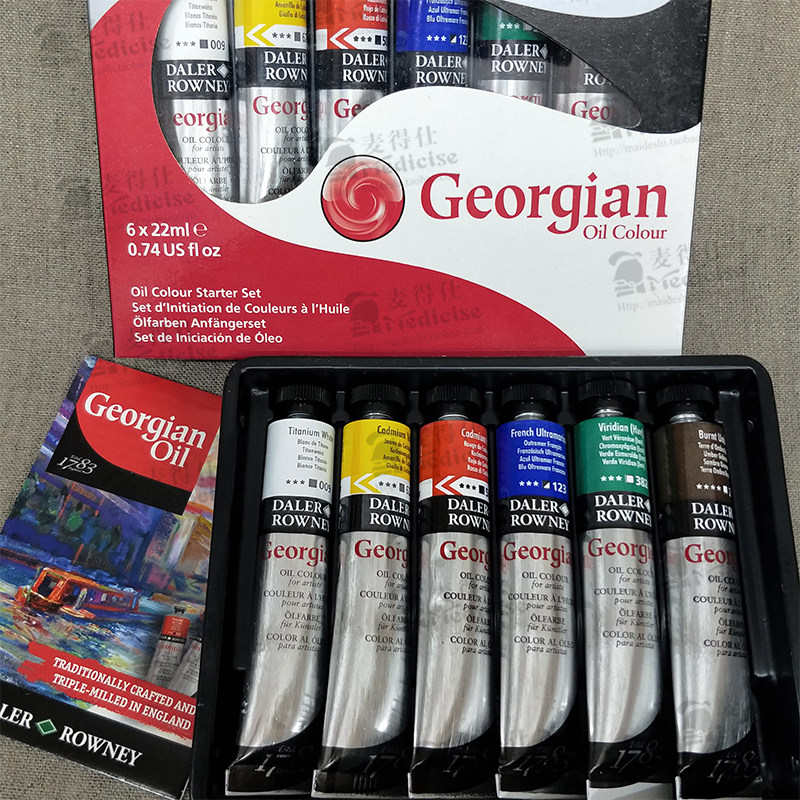 包邮英国达拉罗尼Georgian乔琴油画颜料威美油画22ml 6色套装单盒