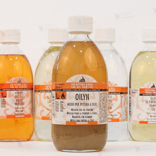进口美利Maimenri莓莉645醇酸树脂油画古典罩染媒介剂75ml 250ml