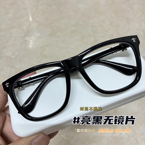 网红方形黑色防蓝光镜