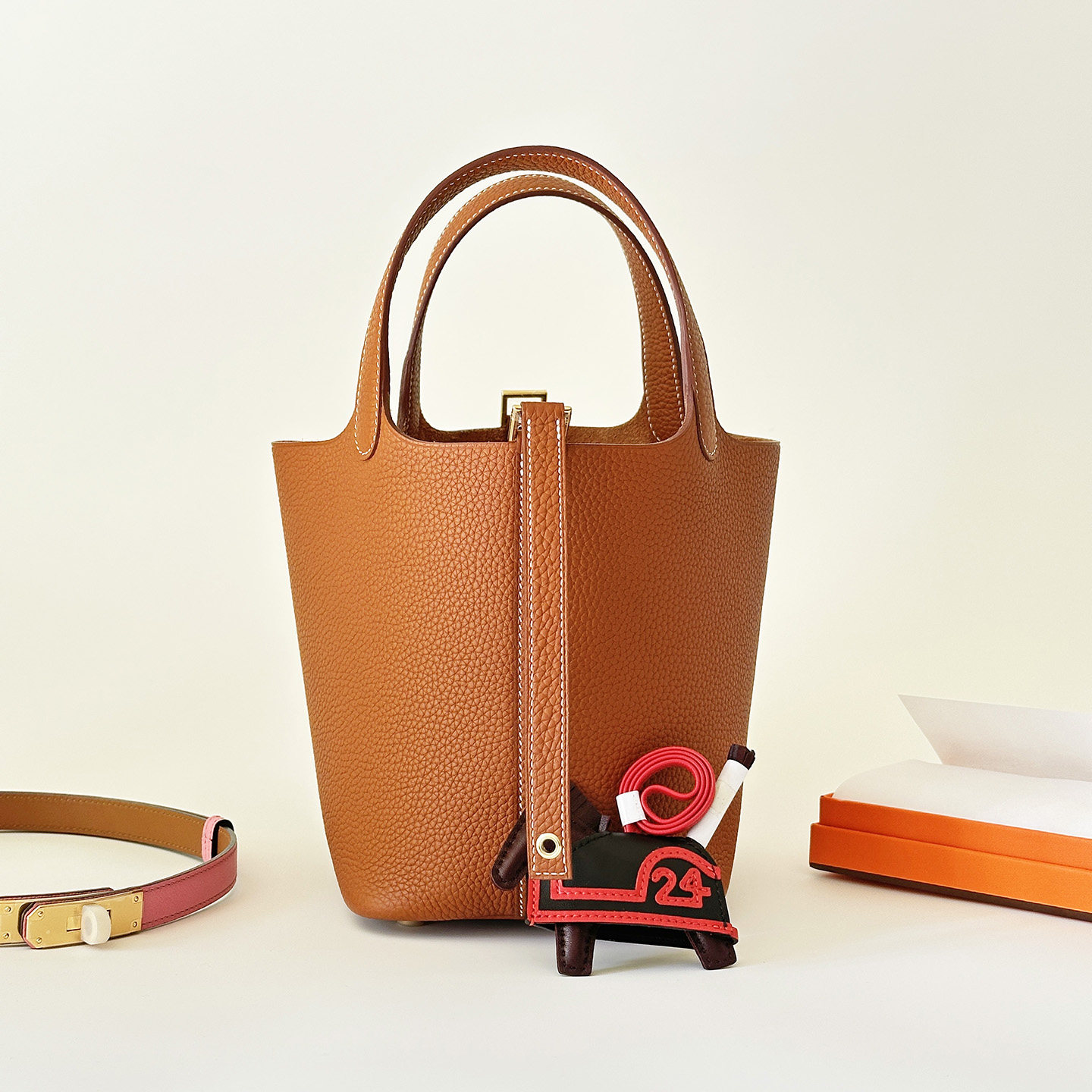 热卖手工H入门款手缝 荔枝纹牛皮lock 18cm菜篮子包 女士水桶包,箱包皮具/热销女包/男包,水桶包,淘宝优惠券,粉丝福利购,淘宝优惠卷