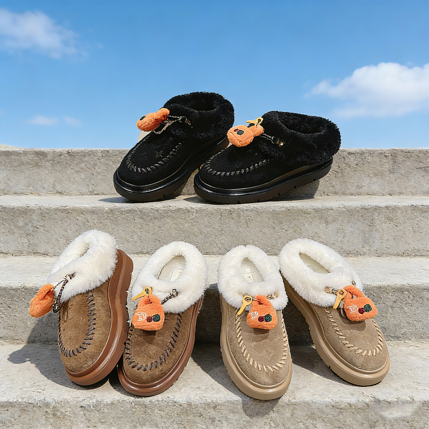 25冬季高端反绒真皮雪地靴女 羊毛内里加厚厚底显高保暖短靴女鞋