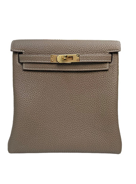 Kelly Ado 22cm手缝双肩包 Clemence牛皮蜡线休闲百搭 大象灰