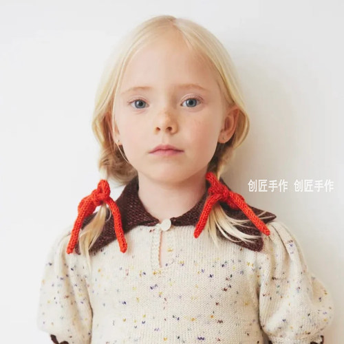 MP儿童毛线编织蝴蝶结发饰鸭嘴夹