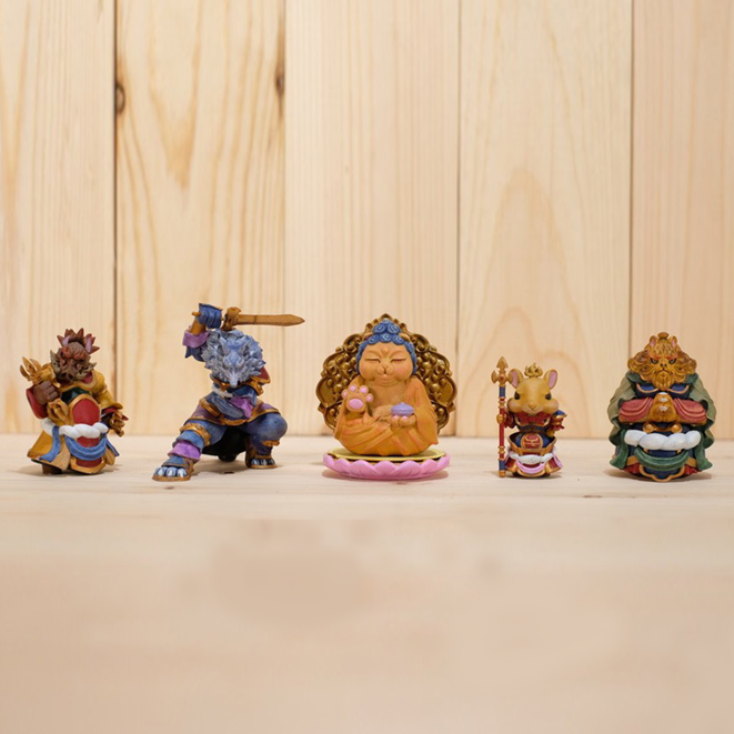 qualia扭蛋 猫如来 菩萨公仔 药师如来和生肖神将 可爱礼物  现货