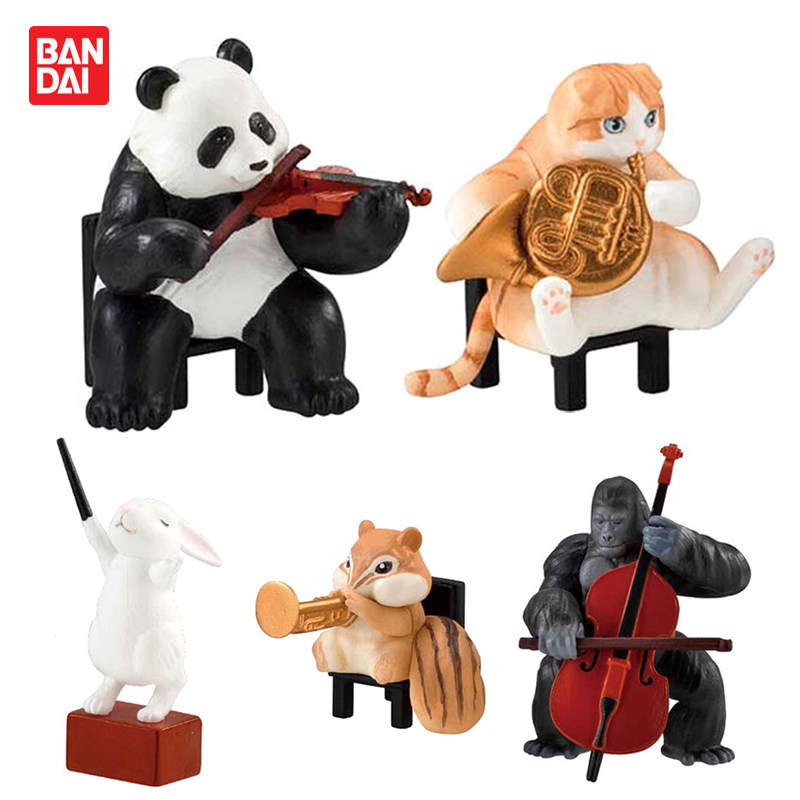 [现货]万代扭蛋 动物交响乐团01 熊猫小提琴手兔子指挥 猫咪礼物