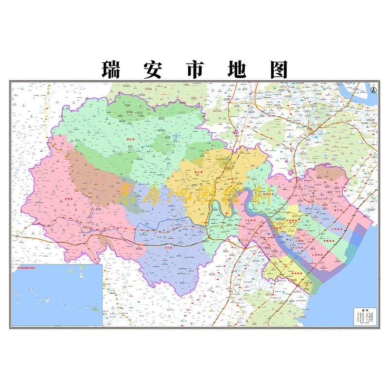 新款瑞安市地图行政区划地图办公室挂画高清超大尺寸可定制电子版