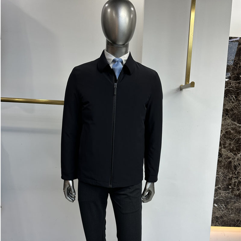 鹅绒内胆脱卸男士翻领夹克羽绒服