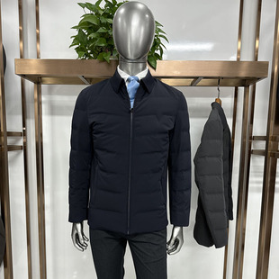 翻领羽绒服无痕压胶工艺不漏绒拉链短外套 男士 直充鹅绒25秋季 新款