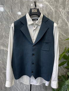 V领抗起球羊毛时尚 专柜新款 马甲开衫 毛背心西服 商务休闲6色 男士