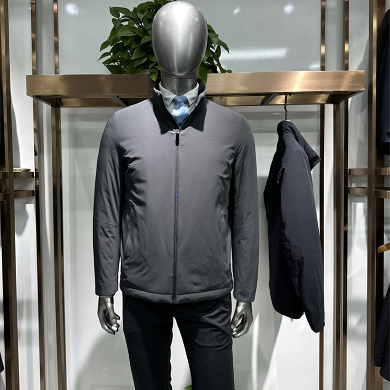 鹅绒直充针织内领男士短款羽绒服